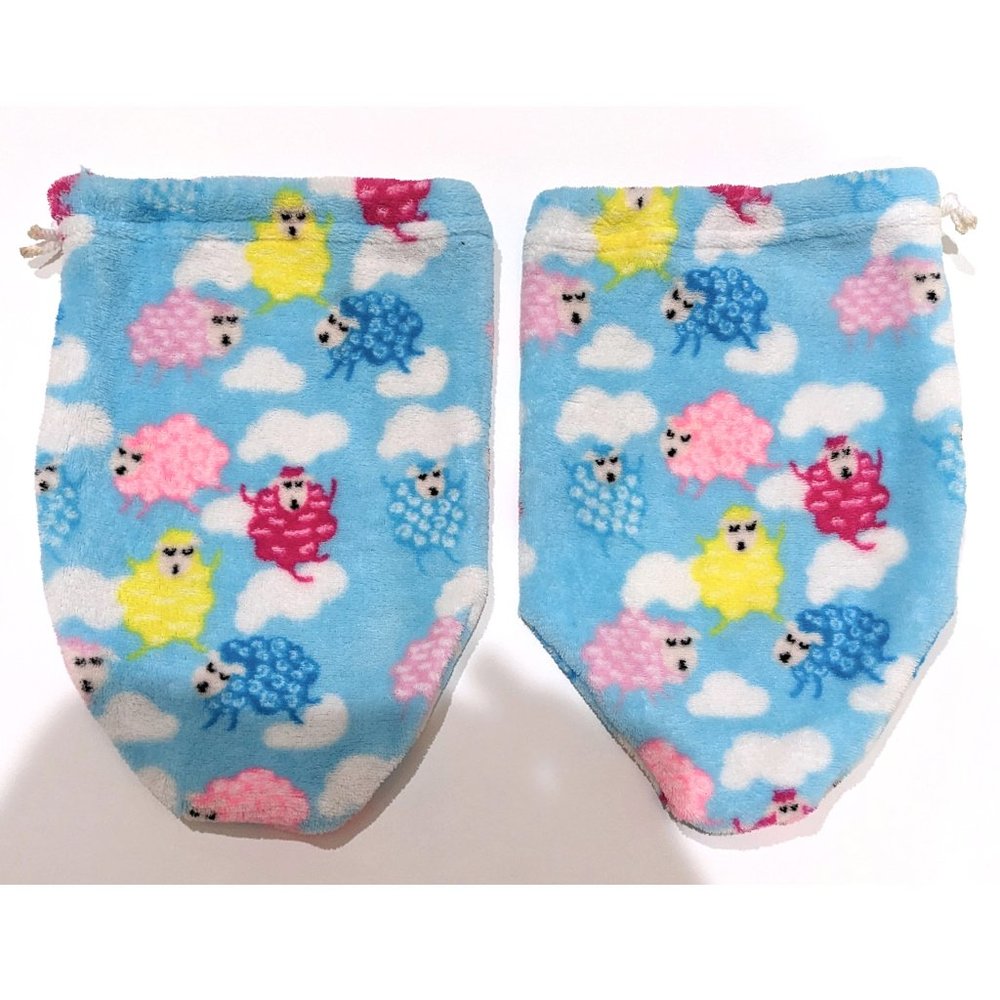 Handmade Sheep Shoe Bags Fleece Drawstring Travel Lamb Clouds Cute Preppy Kawaii